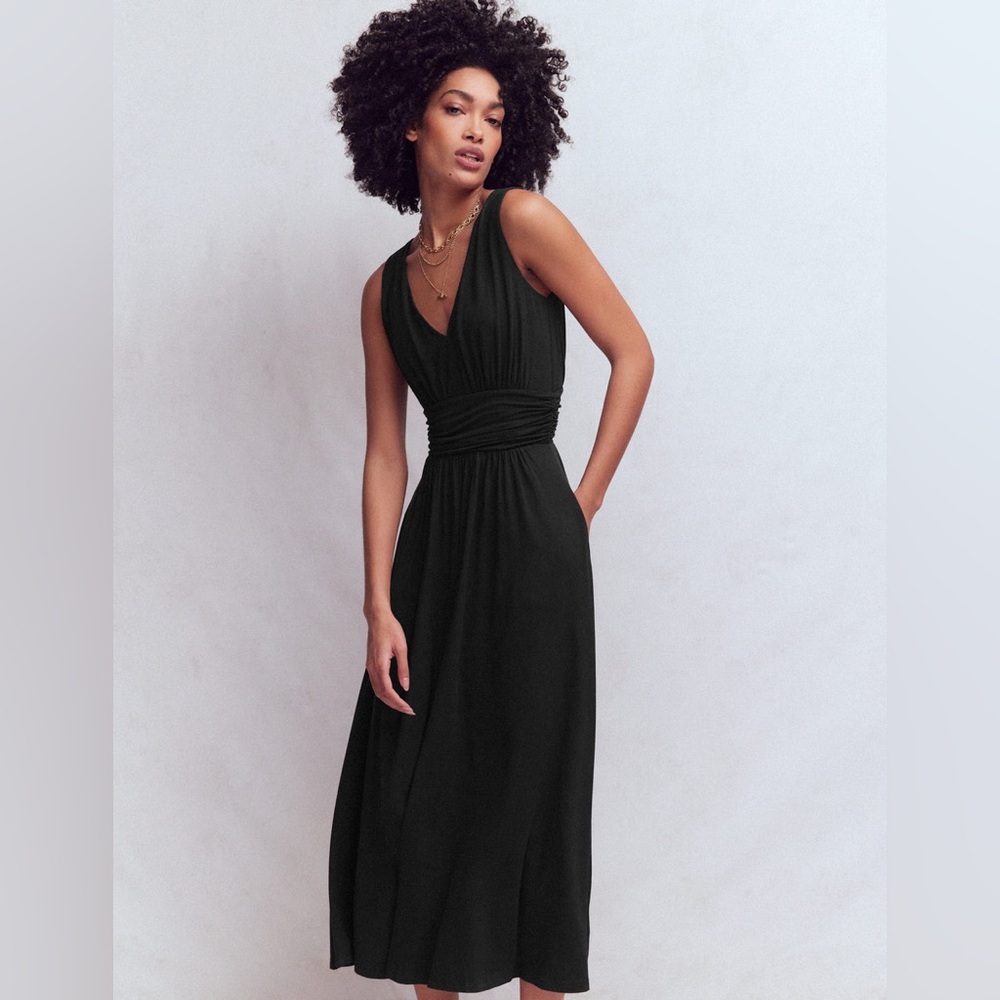 NWT BODEN Elodie Jersey Maxi Dress in Black